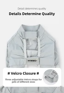 Detail of adjustable velcro closures on lightweight waterproof dog pants for fit