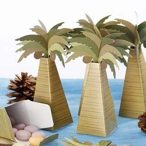 Tropical Coconut Tree Candy Favor Holder Palm Tree Paper Gift Packaging For Summer Beach Party Wedding Birthday Decorations