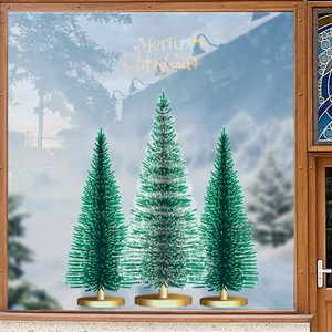 Weihnachtsbaum Fensteraufkleber PVC Statische Haftung Aufkleber Kleberfrei Doppelseitig Festliche Glastür Dekoration