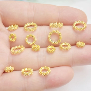 Perles d'espacement flocon en or 14K avec zircon pour la création de bijoux DIY