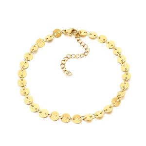 Chaîne de cheville nez de cochon minimaliste en acier inoxydable plaqué or 18K pour femme