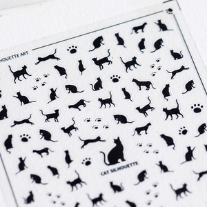 5D Nail Art Stickers Black Cat Silhouette Adhesive Decals For DIY Manicure Decoration Elegant Professional