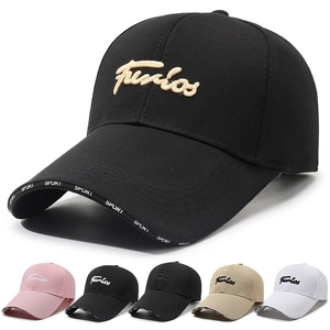Bestickte Buchstaben Baseballkappe Verstellbarer Sonnenschutz Hut Für Damen Herren Lässig Outdoor Sport Polyester Sonnenhut Mit Buchstaben-Gurtband