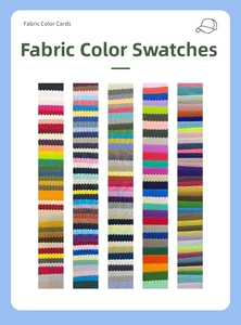 Detailed fabric color cards showing various vibrant textile samples for outdoor sun hats