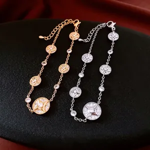18K gold plated adjustable starburst bracelets in gold and silver with zircon details
