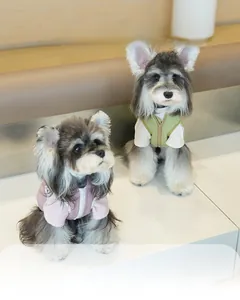 Veste de travail matelassée pour petits chiens en rose et vert avec doublure chaude