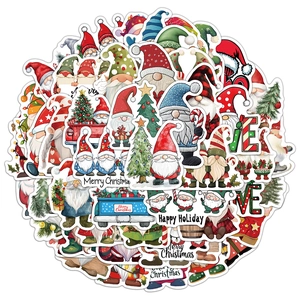 Christmas Gnome Stickers Cartoon Holiday Waterproof PVC Decals For Laptop Luggage Phone Skateboard Guitar