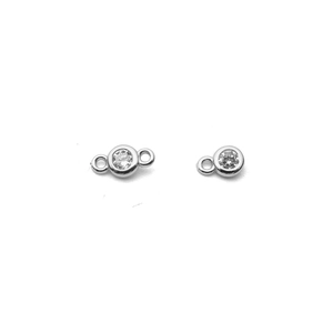 925 Sterling silver pendants with cubic zirconia for DIY jewelry making and bracelet charms