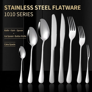 Stainless Steel Cutlery Mirror Polished Thickened Western Tableware Dinner Knife Fork Spoon For Home Hotel Restaurant Minimalist