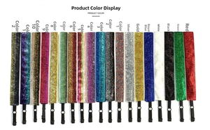 Detailed collection of shiny sequin elastic headbands in various colors for children
