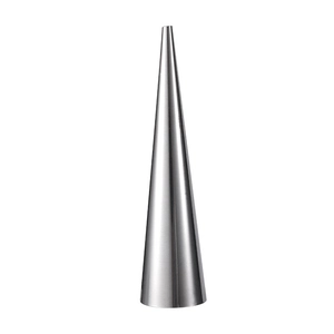 Polished stainless steel conical mold for baking cream horns and croissants