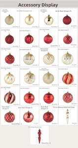 Detailed grid view of 8cm hand-painted Christmas balls and icicle ornaments in luxury set