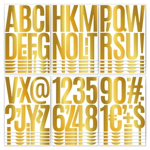 Large Alphabet Number Stickers Metallic Gold Foil Vinyl Waterproof Self Adhesive For Mailbox Graduation Party Wedding Sign Decor