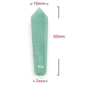 Natural green crystal hexagonal prism pendant 50mm stone pillar for office decor