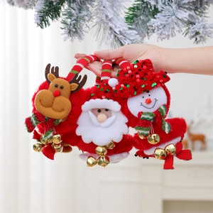 Christmas Earmuffs Plush Knit Winter Warm Ear Protectors Holiday Party Dress Up Santa Snowman Reindeer With Metal Bells