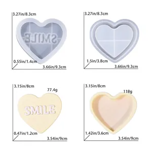 Dettaglio dello stampo per scatola a cuore con testo smile inclusi coperchio e base