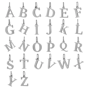 Set of 26 trendy silver metallic DIY alphabet pendants for personalized jewelry making