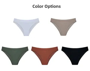Detail showing high-elastic ribbed cotton fabric and seamless waistband in five colors