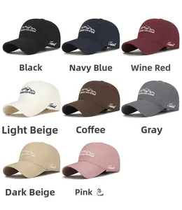 Sélection de casquettes de baseball en huit couleurs avec broderie montagne et texte latéral