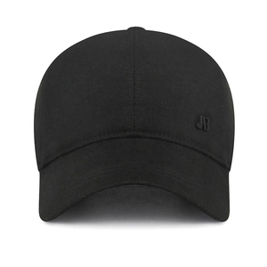 Klassische schwarze Baumwoll-Baseballkappe für den Winter mit Ohrenschützern und Logo