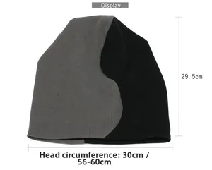 Tableau des tailles détaillé montrant 29,5 cm de hauteur et 30 cm de largeur du bonnet