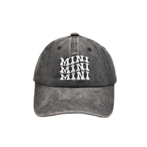 Cappellino da baseball grigio lavato vintage con ricamo MINI bianco per bambini all'aperto.