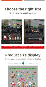 Vue détaillée d'autocollants de Noël avec Père Noël, bonhommes de neige et rennes festifs