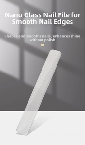 Detail of a nano glass nail file for professional manicure with smooth polishing surface
