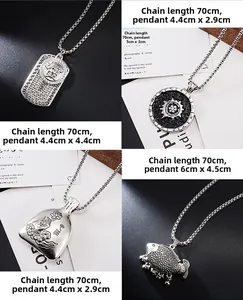 Detailed view of vintage hip-hop pendants including Medusa and engraved fish motifs