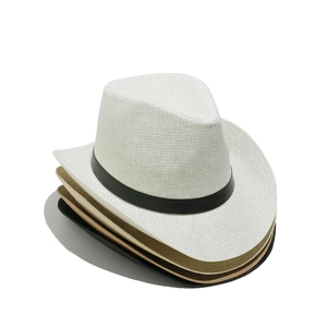 Classic men summer straw panama hat collection in four colors with black ribbon band
