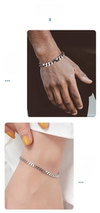 Detailed comparison of thick and thin 925 sterling silver Cuban link chains on models