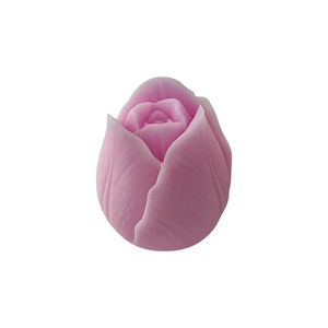 Pink tulip flower silicone mold for DIY handmade soap and cake decoration on white background