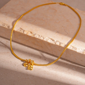 Elegant Copper Necklace For Women Minimalist Golden Chain Featuring Zircon Moon And Bear Pendant Chic Jewelry Accessory