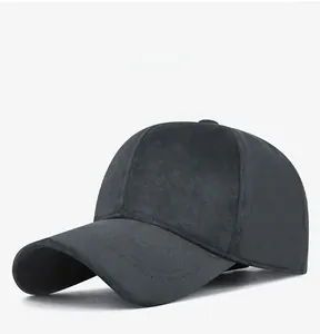Detailed side view of solid black fleece-lined baseball cap with soft velvet texture