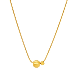 Irregular chunky gold pendant necklace with snake chain for a minimalist look