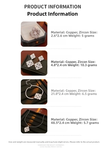 Détails du coffret bijoux fleur avec bague, boucles d'oreilles, bracelet et collier