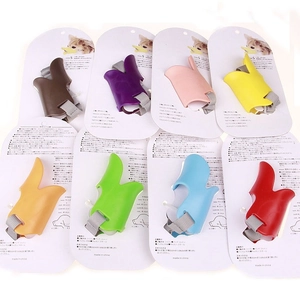 Set of 8 colorful duck-billed silicone dog muzzles with adjustable nylon straps