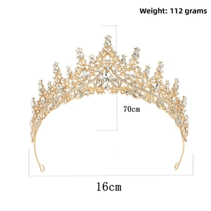 Detailed size specifications for gold alloy crown with crystals weighing 112g