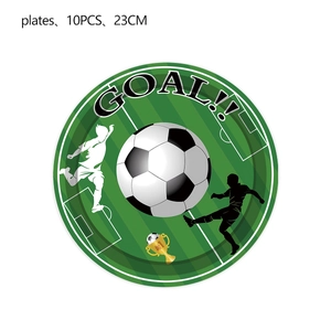 Soccer party paper plates 10-piece set 23cm for birthday sports event decorations