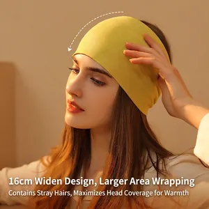 16cm wide bright yellow maternity headband made of elastic cotton for hair wrapping