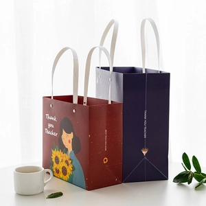 Hochwertige Lehrertag Geschenktüten mit Sonnenblumen-Motiv und Dankeschön-Text