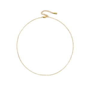 Minimalist gold stainless steel fine chain necklace with lobster clasp and adjustable link