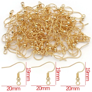 Detailed view of 19mm gold plated earring hooks with measurements for DIY jewelry making