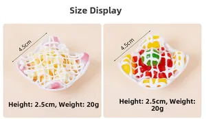 Miniatur Fruchtsalat Dessert Modell zeigt Maße 4,5 cm Länge und 2,5 cm Höhe im Detail