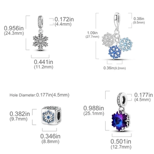Pendentifs flocon en argent S925 et breloques en zircone pour la création de bijoux DIY