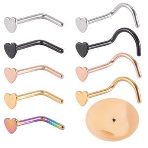 Piercing Naso A Forma Di Cuore In Acciaio Inossidabile Gioielli Per Il Corpo Forma L E Vite Colorato Minimalista Per Uomo Donna
