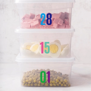 Stackable food storage containers with airtight lids for meal prep and organization