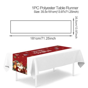 Size guide for Christmas table runner, 13.97x71.25 inches, durable polyester red runner