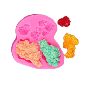 Pink ocean series silicone mold for coral shapes with colorful resin craft samples