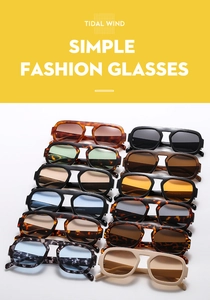 Detailed view of dual-bridge sunglasses collection featuring tortoise and solid frames